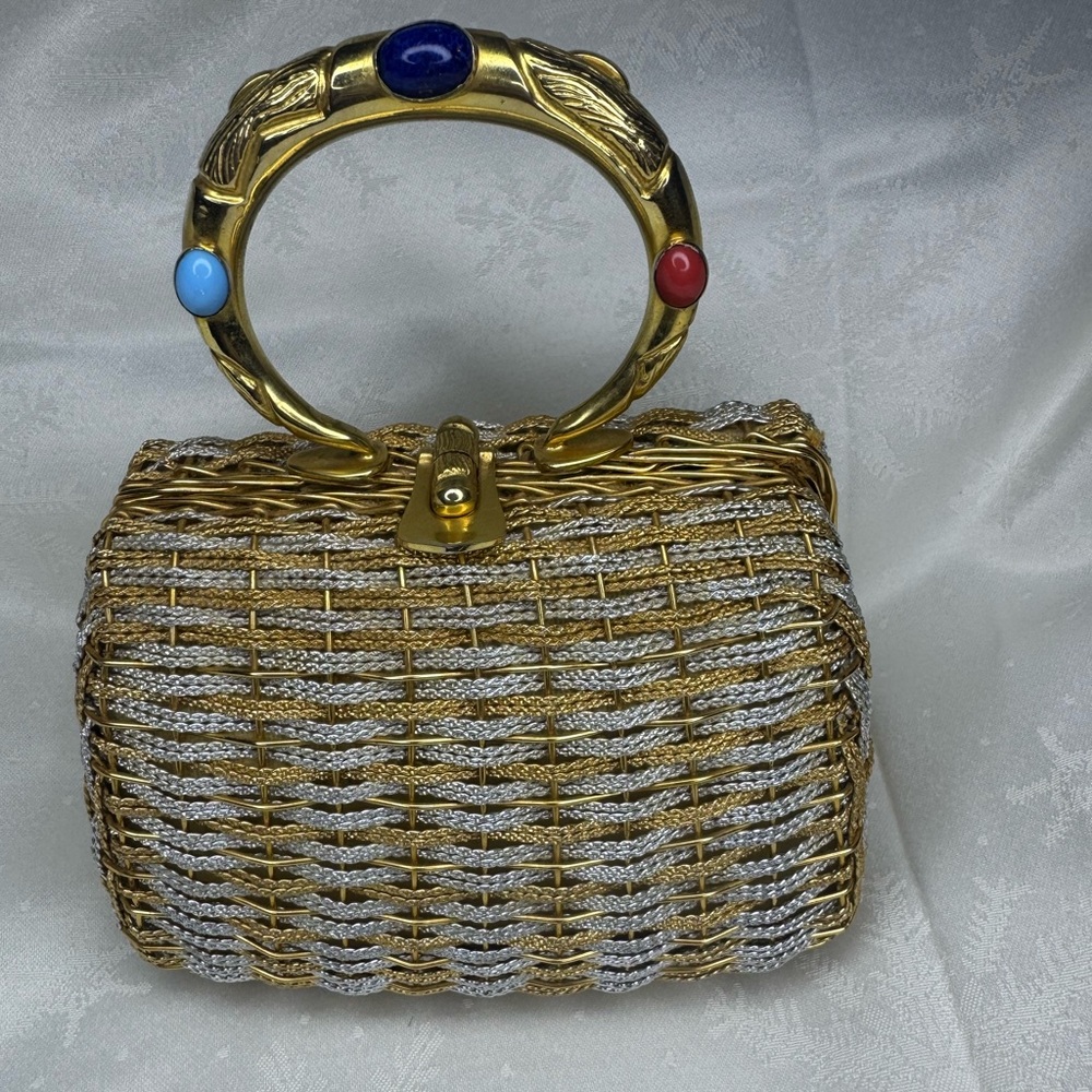 Koret Elegant Gold and Silver Woven Handbag